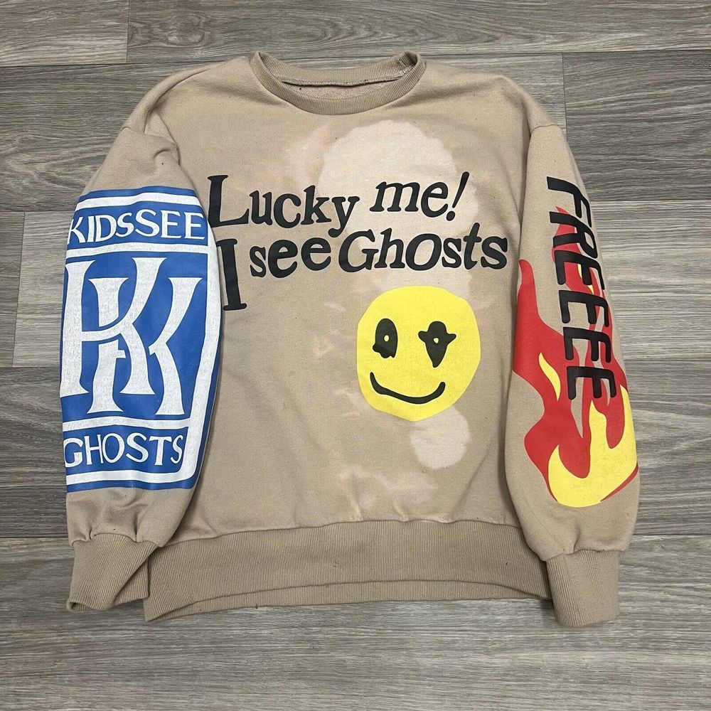 Kids See‎ Ghosts CPFM Lucky Me I See Ghosts Camp Flog Gnaw Crewneck Small Brown